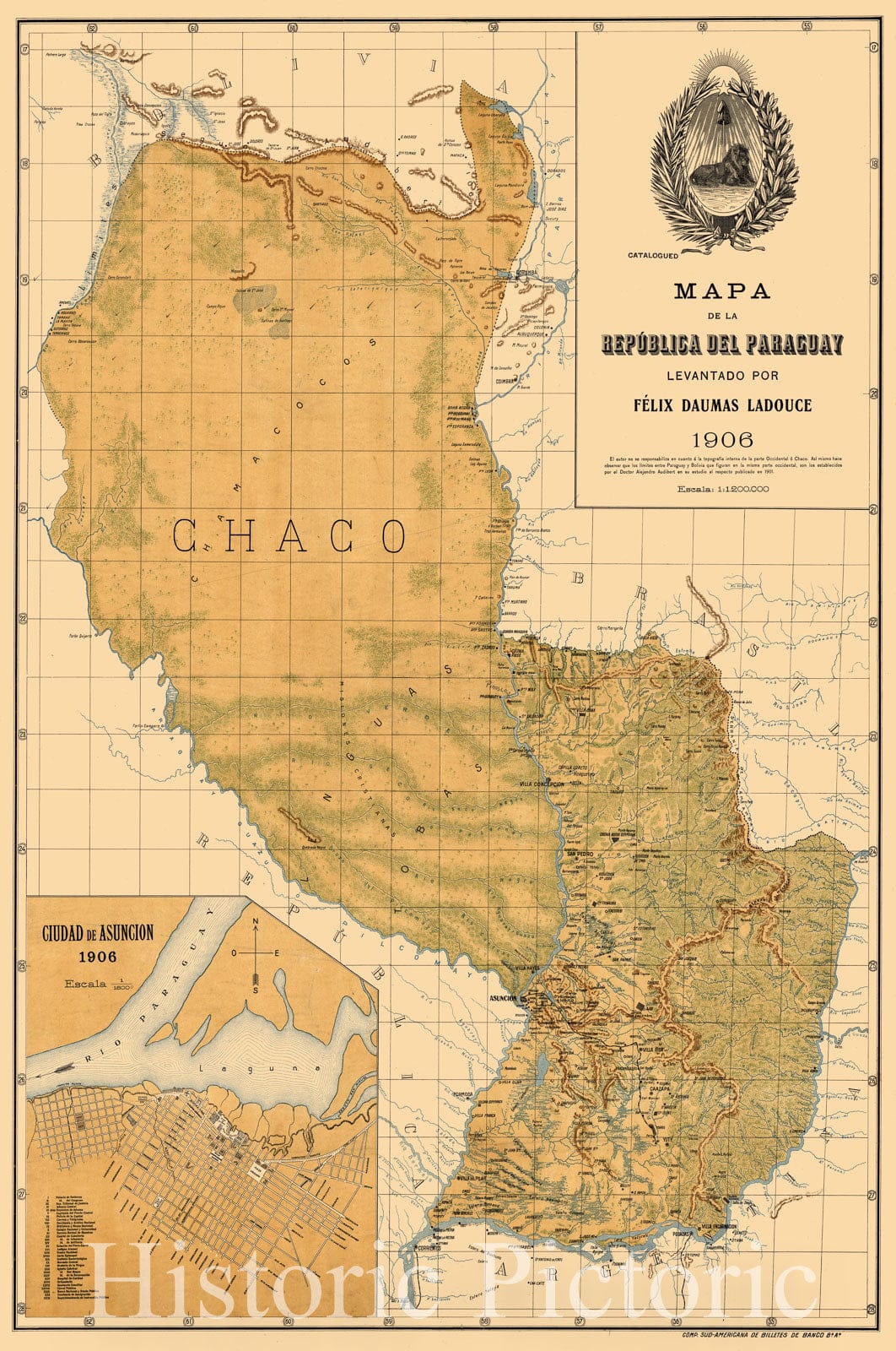 Mapa de la República de Paraguay 1906